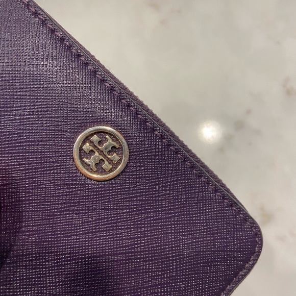 Wallet: Tory Burch Wallet with Zipper and Keyring, Purple ๐ Bundle Me! - Picture 6 of 6